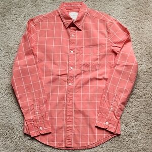 American Eagle Outfitters Coral Plaid Shirt